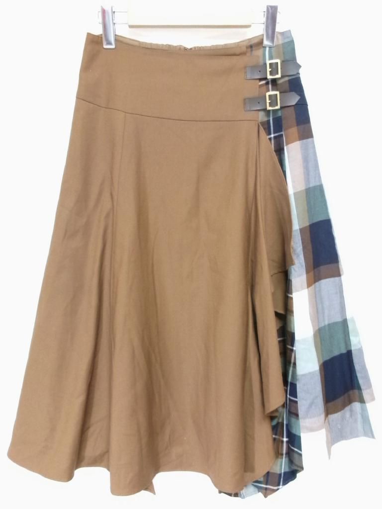 BLUE LABEL CRESTBRIDGE ブルーレーベルクレストブリッジ スカート フ チェック切り替え み 38 975621