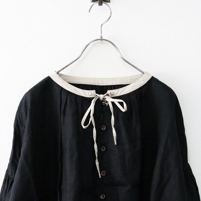 リネンスモックショートブラウス　ネストローブ 2022SS ネストローブ nest Robe リネンショートスモックブラウス F