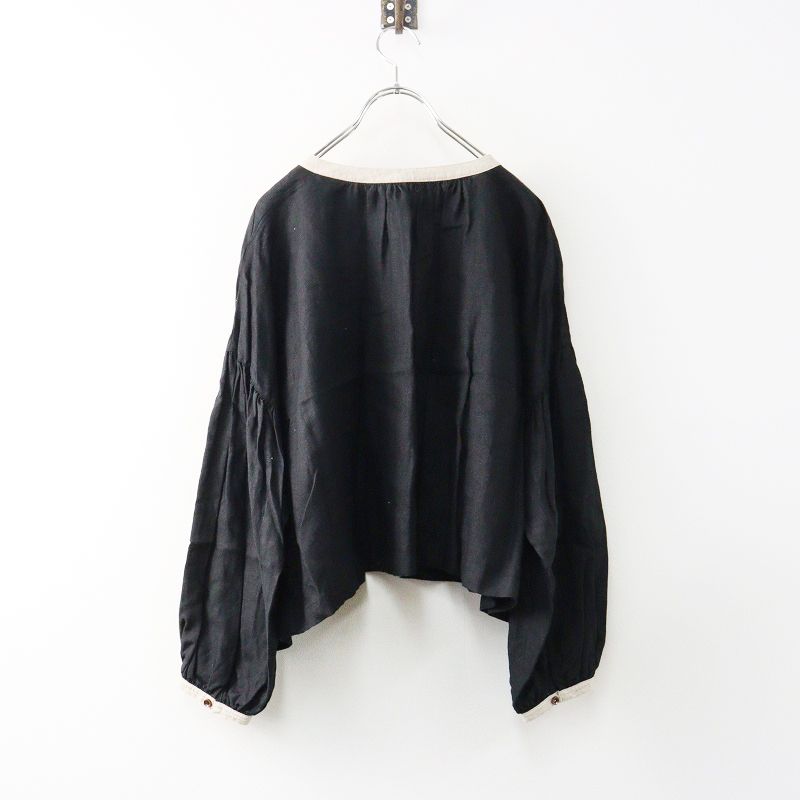 リネンスモックショートブラウス　ネストローブ 2022SS ネストローブ nest Robe リネンショートスモックブラウス F