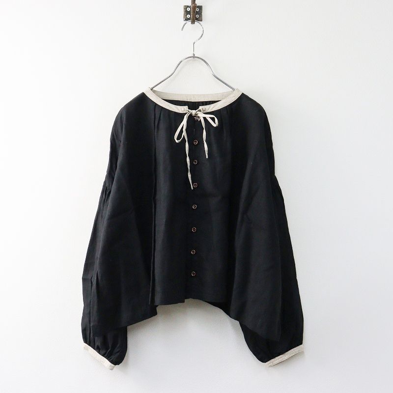 ネストローブ　リネン　ショートブラウス　スモック 2022SS ネストローブ nest Robe リネンショートスモックブラウス F
