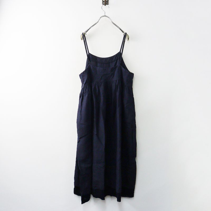 2021AW ネストローブ nest Robe リネンキャミワンピース F|ネイビー トップス ノースリーブ レース 2400014682540