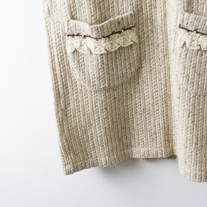 さえら ANLICO アンリコ チュニック　トップス さえら アンリコ ANLICO ウール レースニット ノースリーブ チュニック