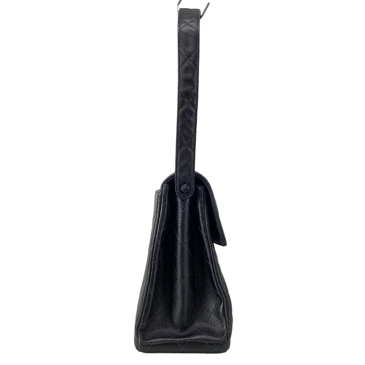 CHANEL シャネル ショルダーバッグ 台形バッグ マトラッセ 黒 フラップバッグ シルバー金具 ターンロック