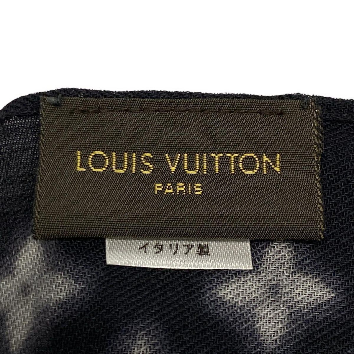 LOUIS VUITTON ルイヴィトン ストール ショール エトールモノグラムエクリプスブラーリー M 73743 黒 ウール カシミヤ シルク