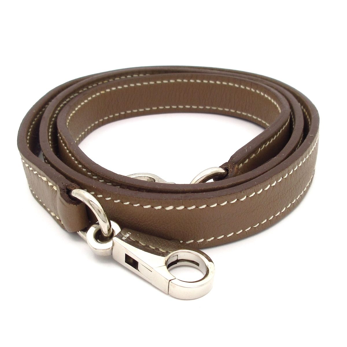 HERMES エルメス ショルダーストラップ エトゥープ ケリー・ボリード用ストラップ シルバー金具