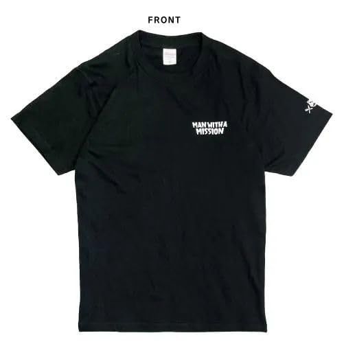 MAN WITH A MISSION マンウィズアミッション マンウィズ グッズ のアーチロゴ 黒 白 Tシャツ L
