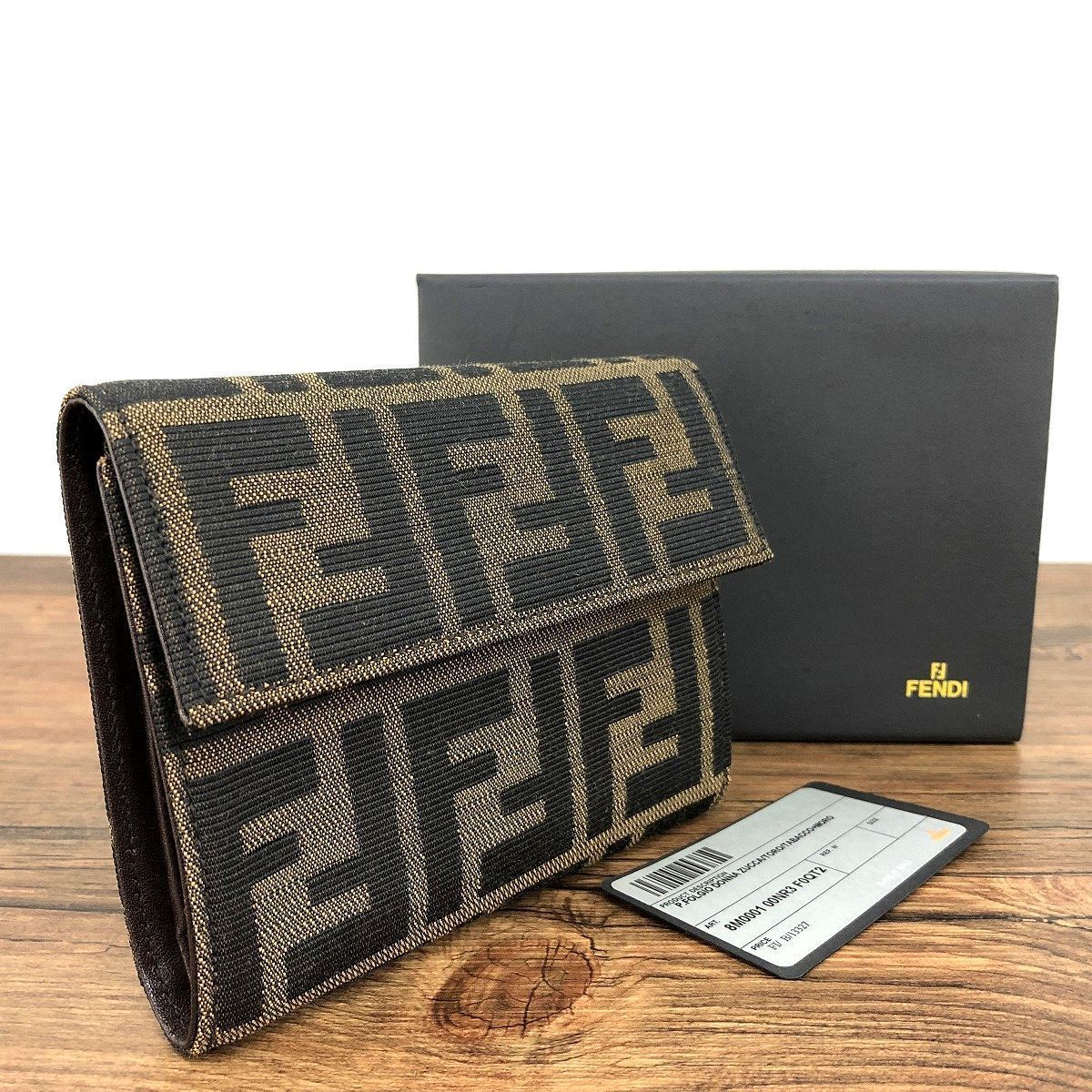 419 み FENDI 三つ折り財布 ズッカ柄 き コンパクトウォレット プレゼントにも