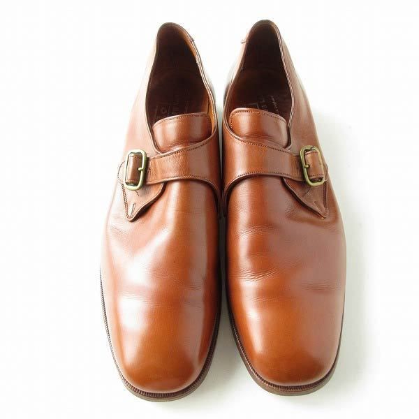 英国製 Polo ラルフローレン モンクストラップ シューズ 茶系 29.5cm 大きいサイズ メンズ 靴 D121-32-0022XV