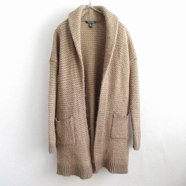 LAUREN ラルフローレン ショール ロング カーディガン レディースL-XL ニット セーター D147-19-0001XV