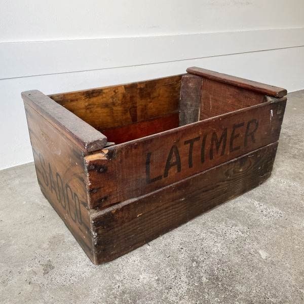 ビンテージ 木箱 ウッド ボックス 店舗什器 収納 ディスプレイ アンティーク インテリア 雑貨 木製箱 D 128 71 4196 ZV