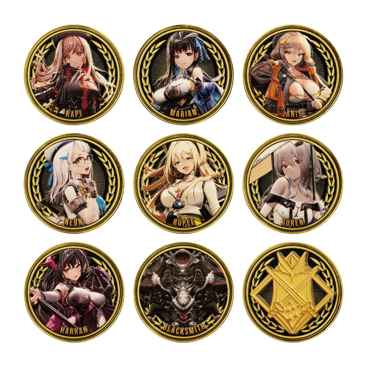 アルジャーノンプロダクト 勝利の女神 NIKKE メダル Vol 1 BOX 約直径42 mm 亜鉛合金製