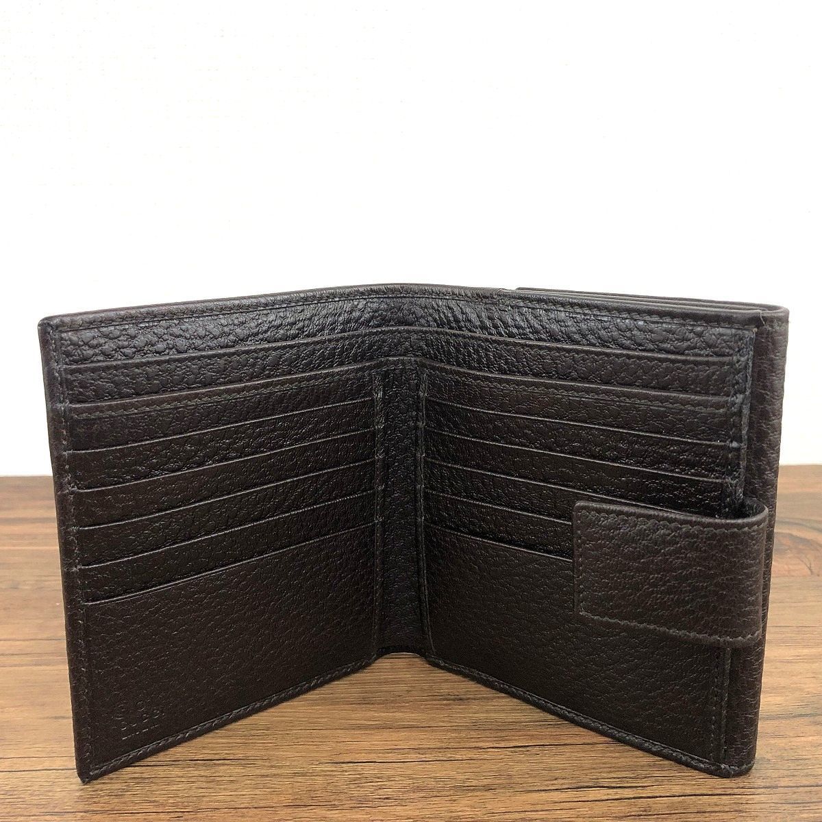  み GUCCI Wホック財布 138029 ホースビット ダークブラウン き 210 折り財布 小物