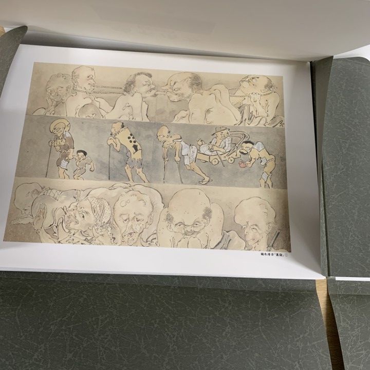 01 ! 鏑木清方 墓詣十二景 正 続編 2冊セット 肉筆画帖 大野雄蔵 絵画 アート 画集 A