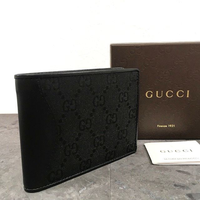 147 み GUCCI 二つ折り財布 034.661.0753 ブラック き
