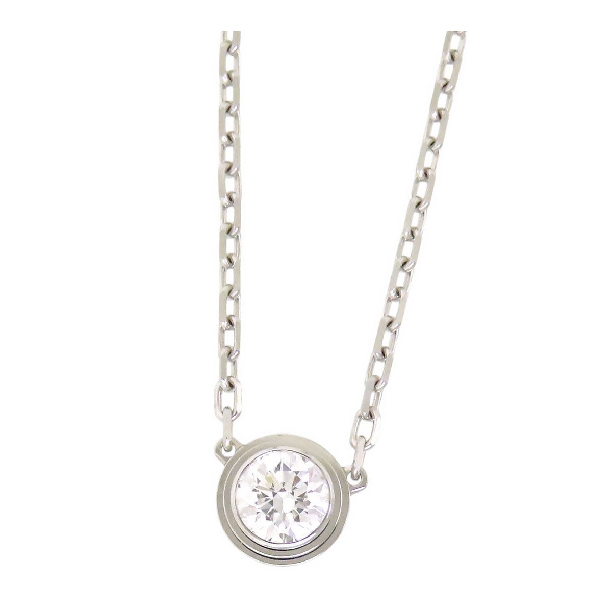 カルティエ ディアマン レジェ ネックレス LM Au 750 K 18 WG レディース CARTIER ジュエリー