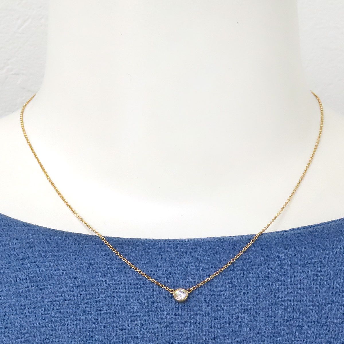 ティファニー バイザヤードネックレス AU750 ペンダント YG ティファニー バイザヤード ネックレス Au750 (K18PG) レディース