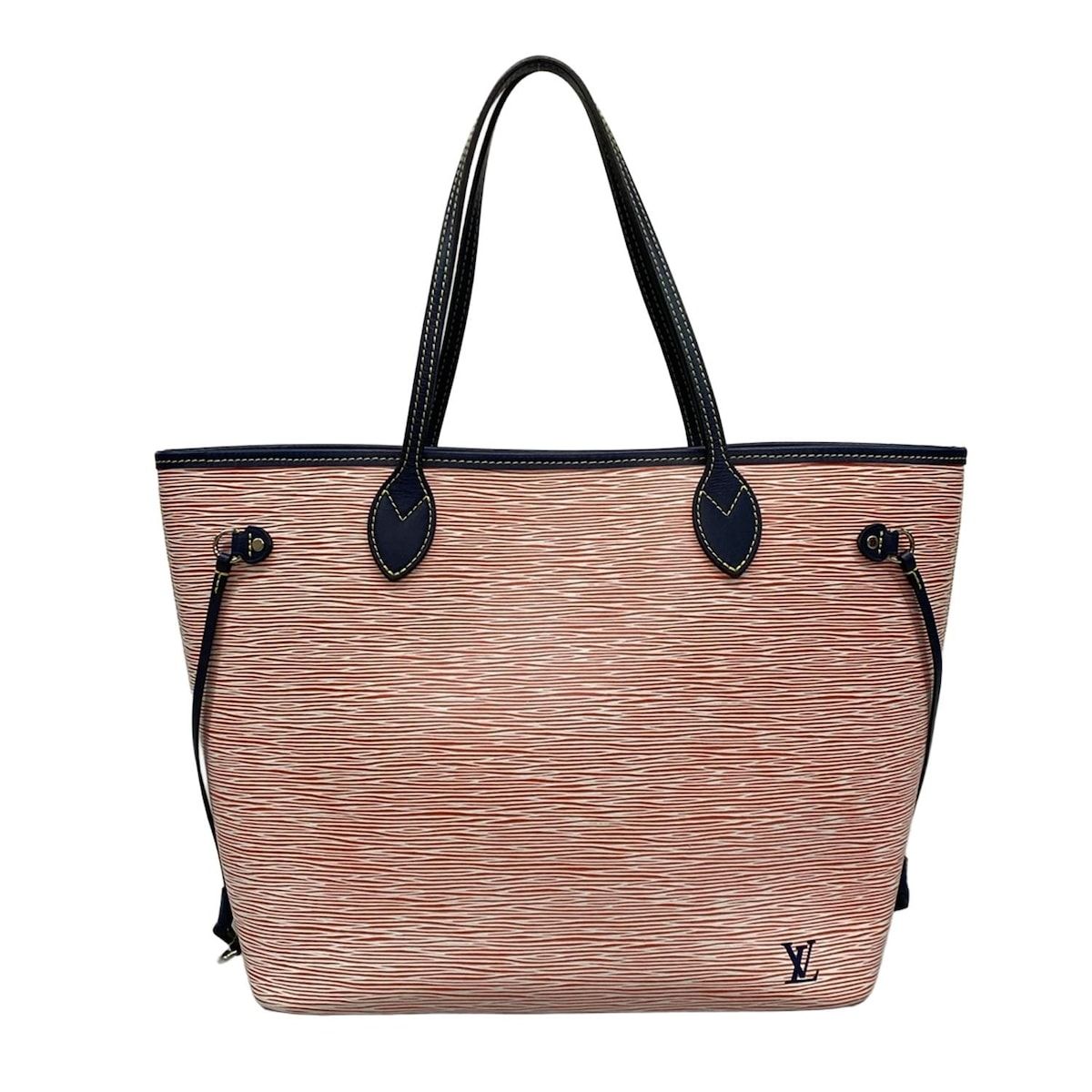 LOUIS VUITTON ルイヴィトン トートバッグ エピ デニム ネヴァーフルMM M54546 ルージュ レザー 牛革