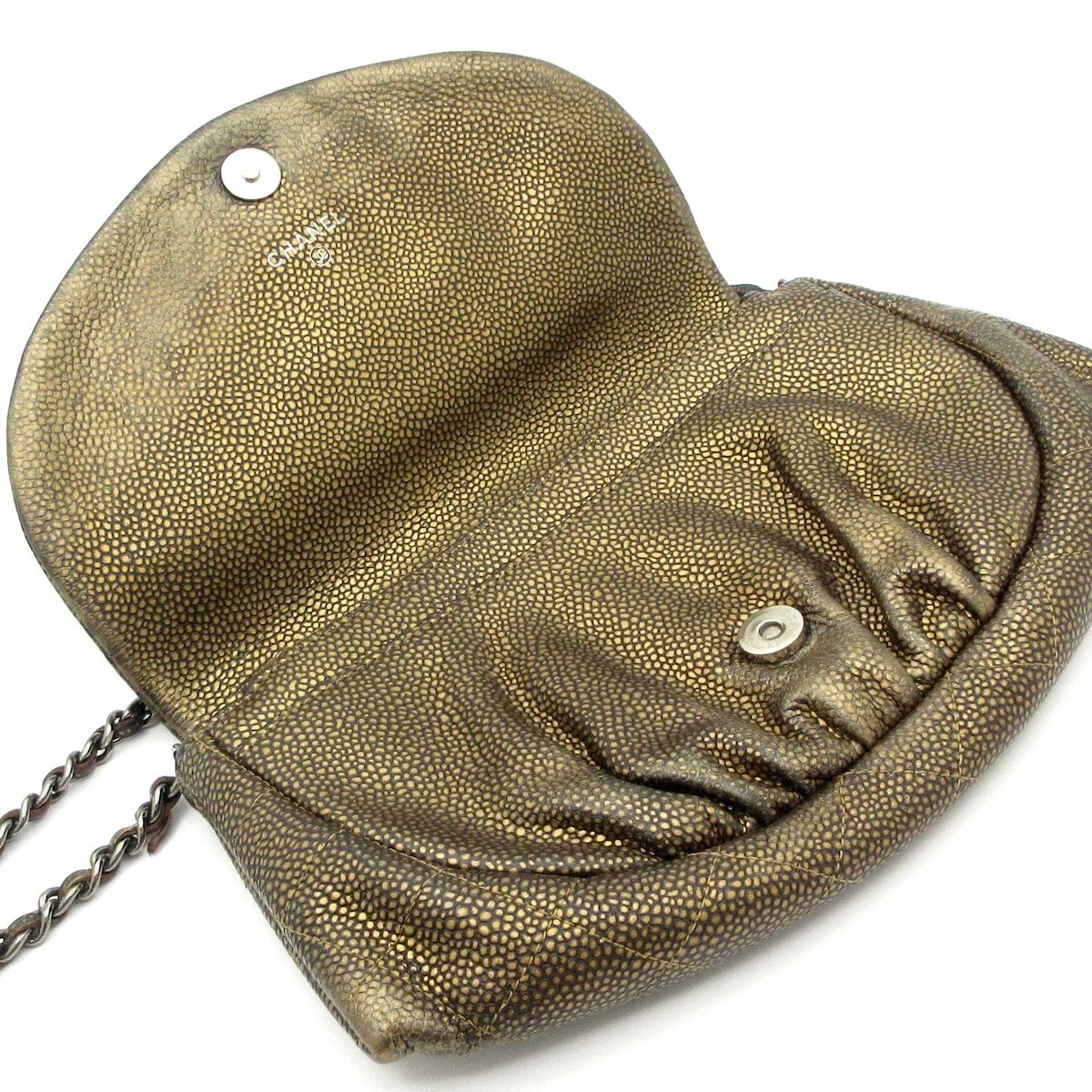 CHANEL(シャネル) 財布 ハーフムーン ゴールド×黒 チェーンウォレット  