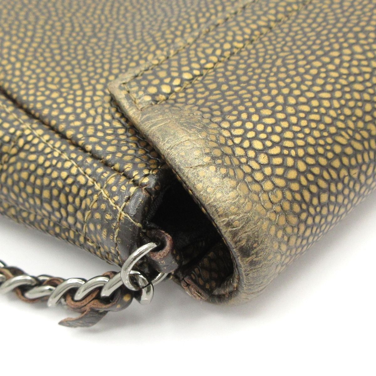 CHANEL(シャネル) 財布 ハーフムーン ゴールド×黒 チェーンウォレット  