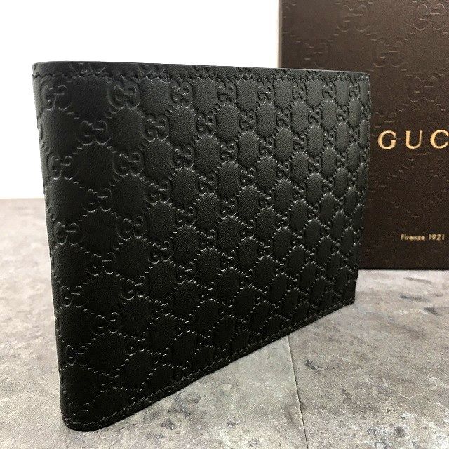 146 み GUCCI 二つ折り財布 292534 マイクログッチシマ き