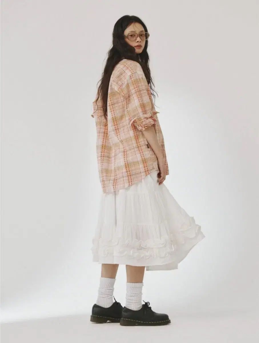 プリーズプロジェクト ミドル フリル スカート 白