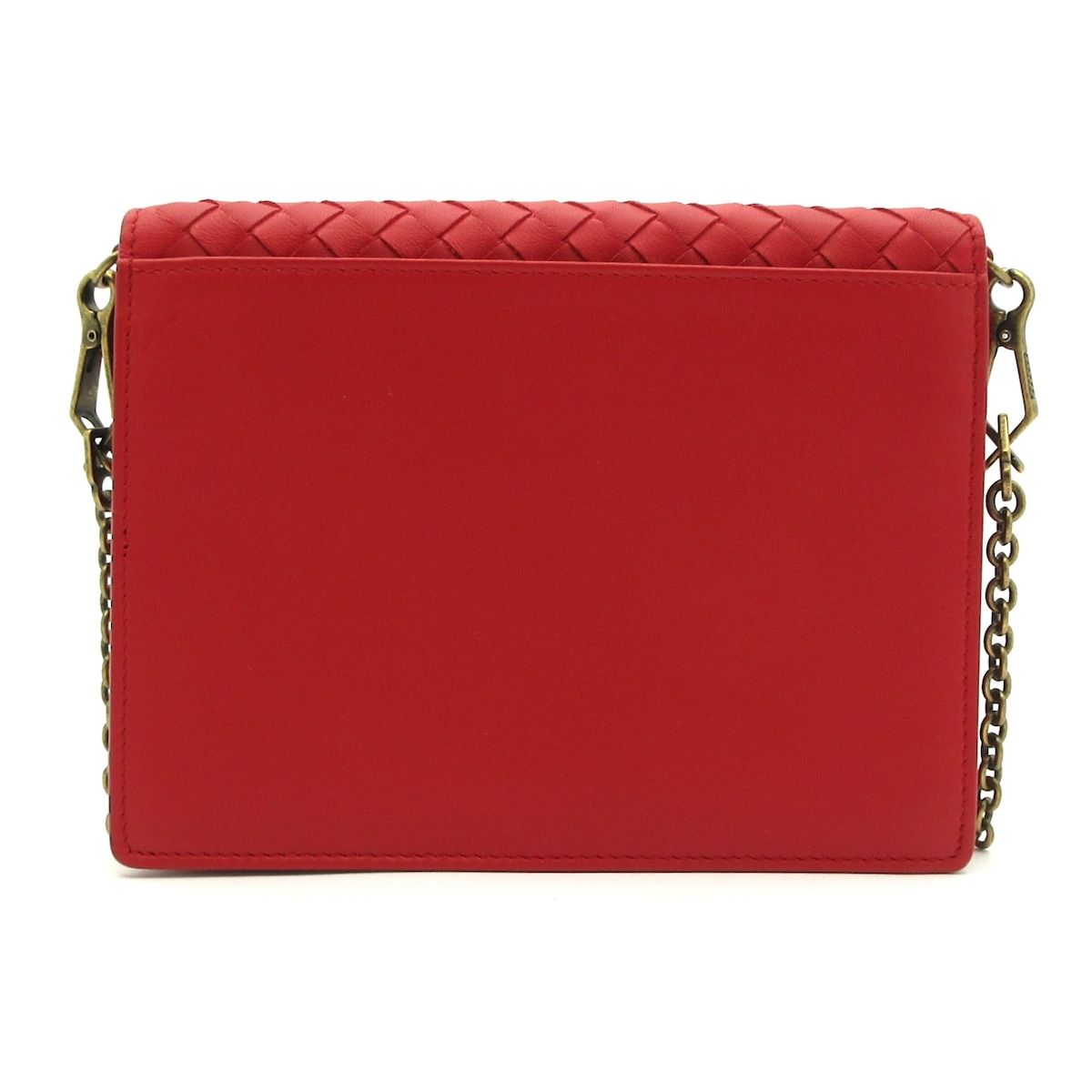 BOTTEGA VENETA ボッテガヴェネタ 財布 イントレチャート レッド チェーンウォレット レザー