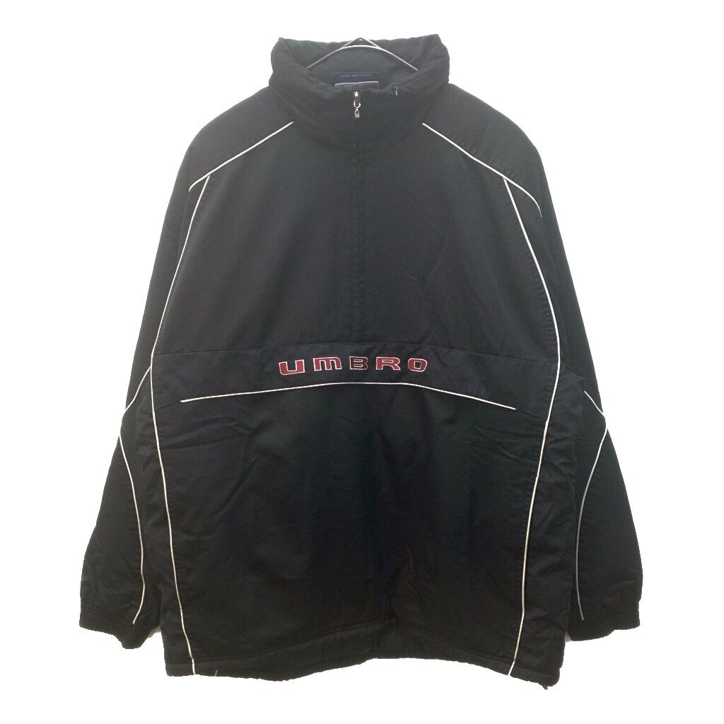 00年代 umbro アンブロ プルオーバージャケット スポーツ ブラック メンズ M 古着 V3667