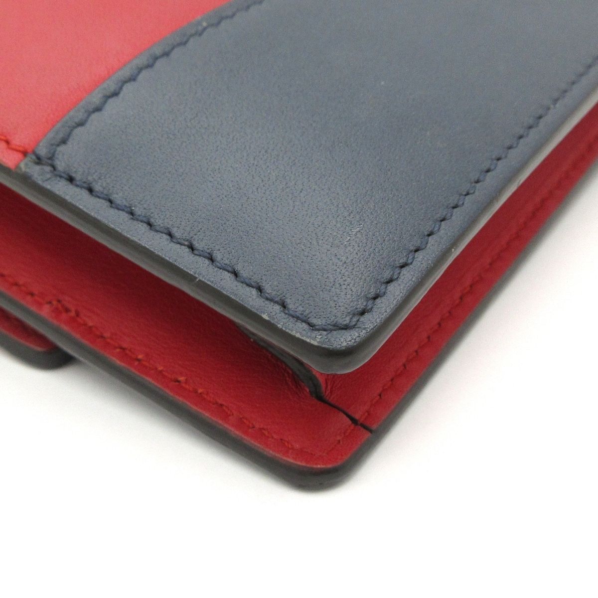  グッチ 財布 クイーンマーガレット 476079 アイボリー×レッド×ネイビー チェーンウォレット ビー 蜂 ビジュー トリコロール レザー その他 小物