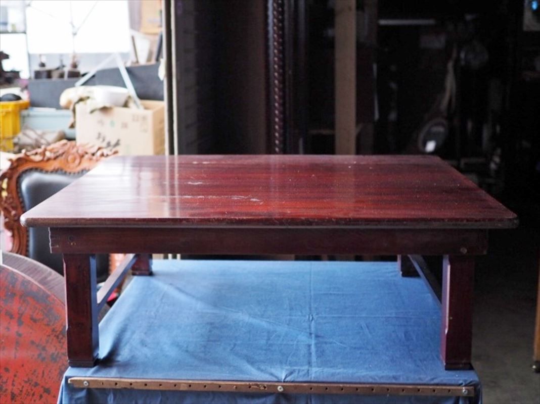 栃造りの重量級ローテーブル 昭和中期 古録展 品番F 4520