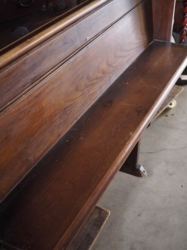 アンティーク教会の木製大型ベンチ 昭和中期 古録展 送料無料 中古