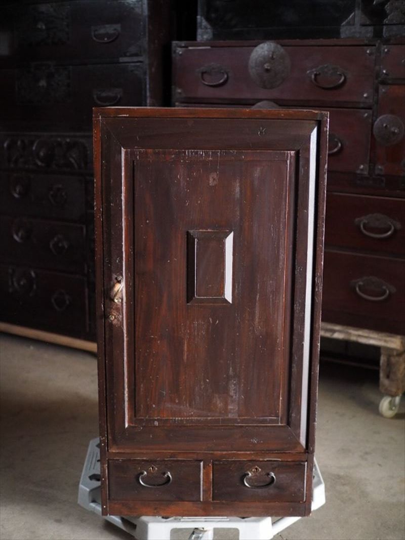 昭和初期の木製キャビネット 昭和７年墨書 古録展 品番S10857