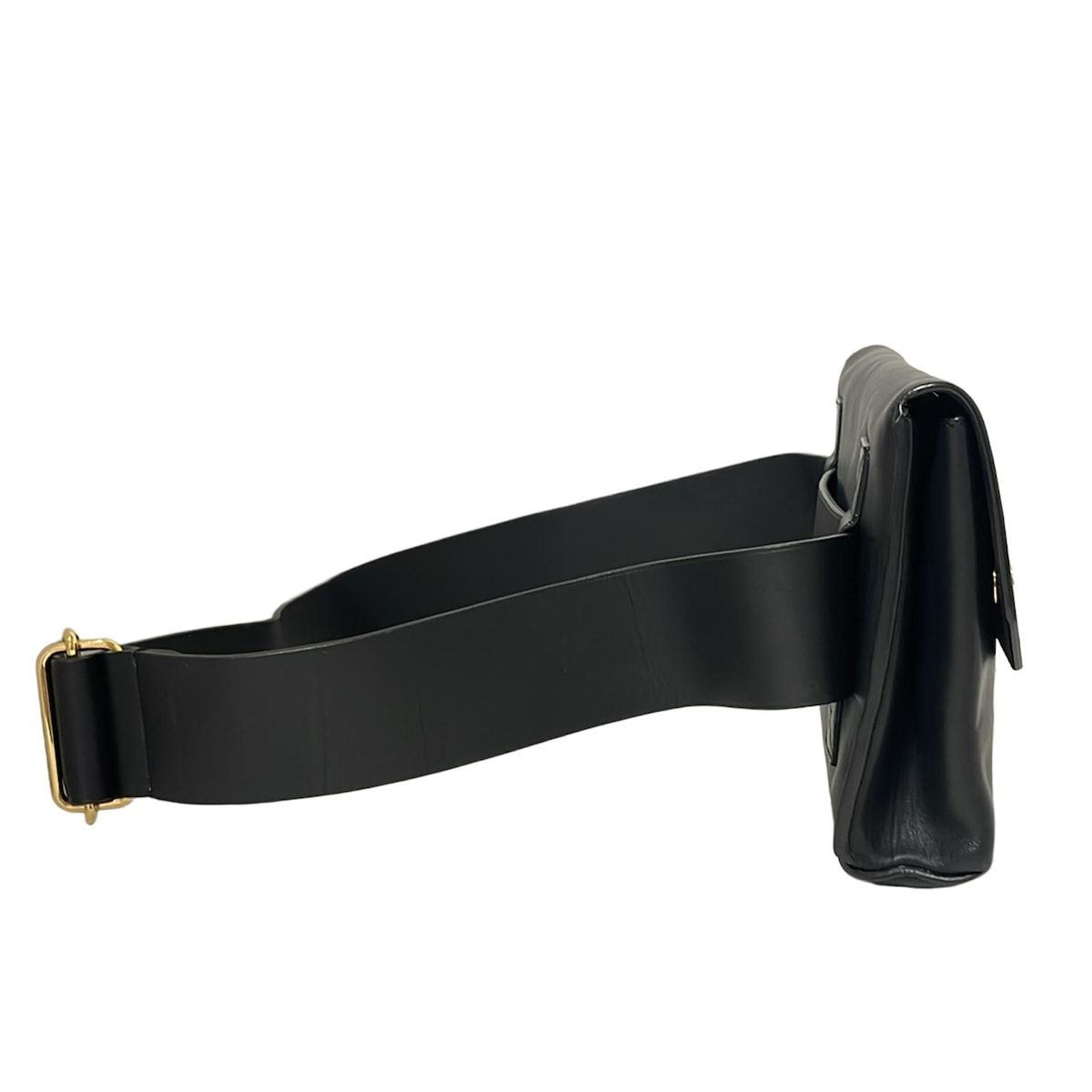 CELINE セリーヌ ウエストポーチ - 黒×ゴールド レザー