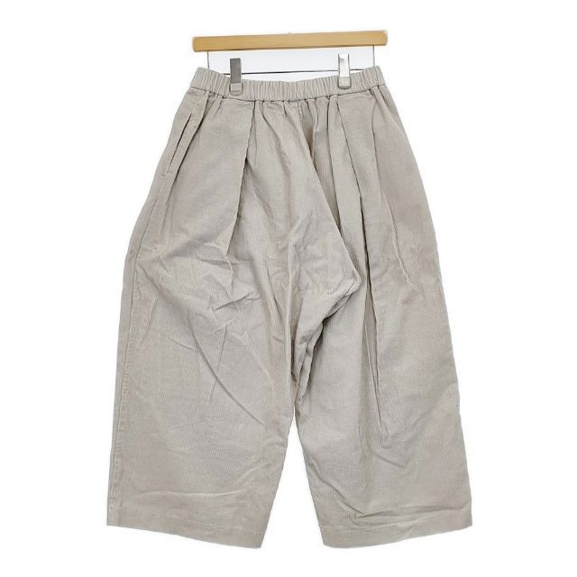mizuiro-ind ワイド コーデュロイ コットン パンツ ライトベージュ レディース ミズイロインド 5-1030T∞
