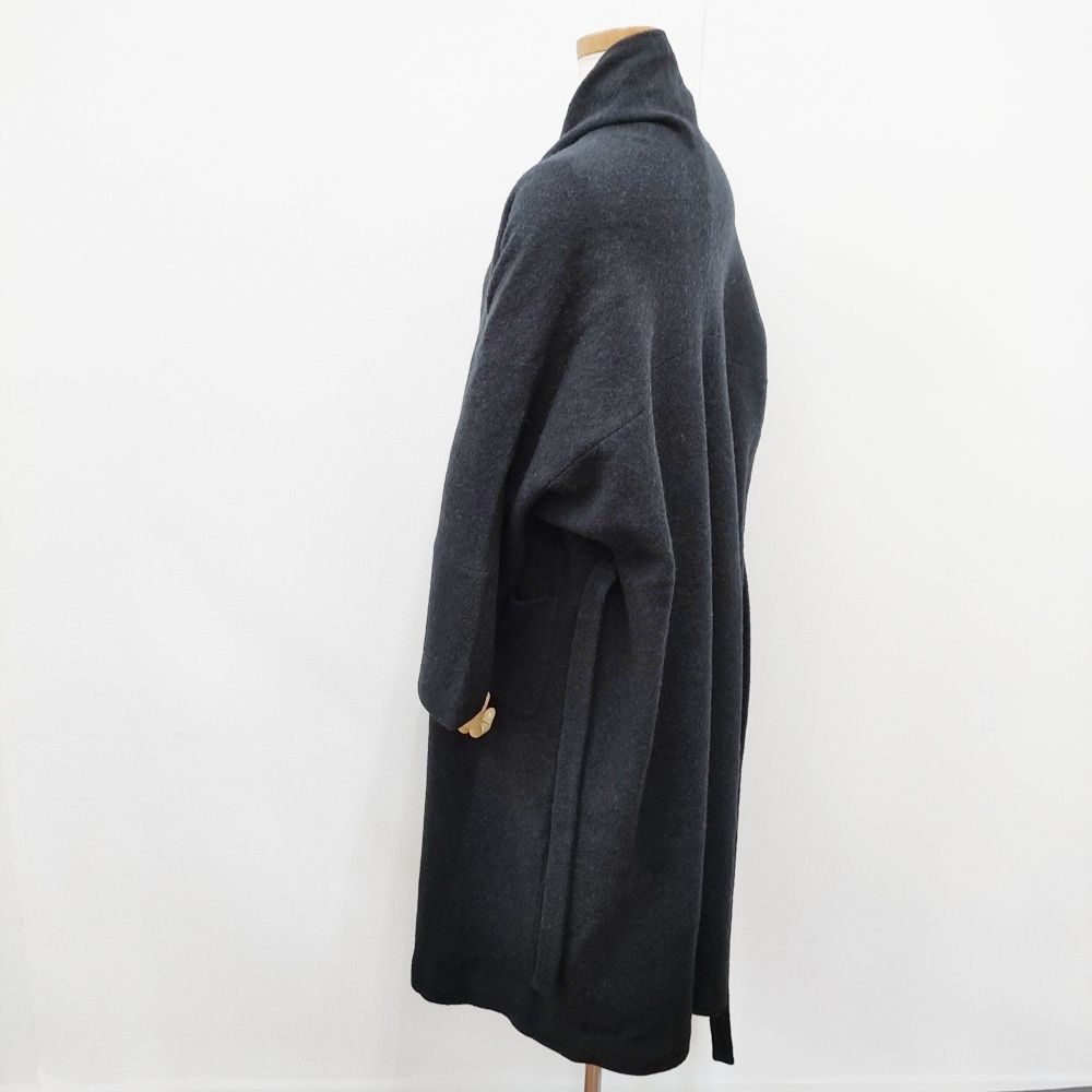 evam eva プレスウールローブコート E213K117 定価52800円 サイズ2 その他ジャケット コート チャコールグレー レディース エヴァムエヴァ 5-1030T