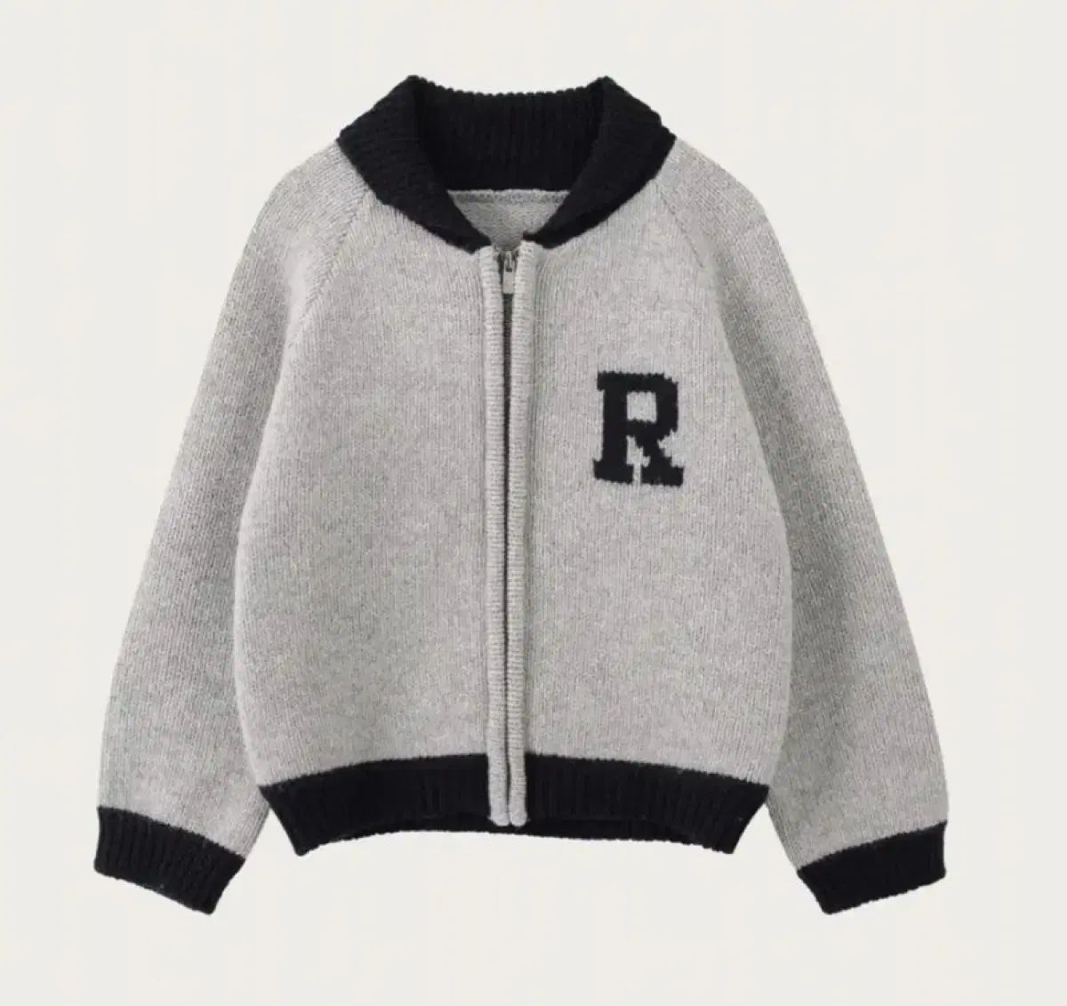 リボン빛 ハンター ジップアップニット