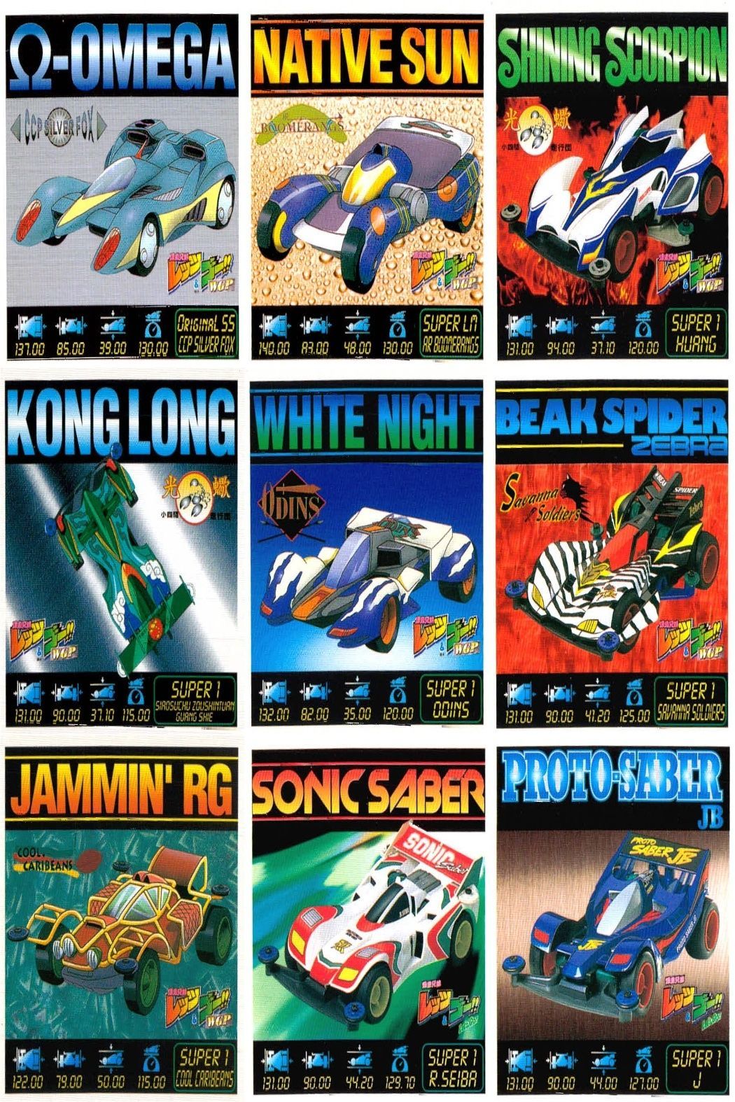 ux303 シール まとめ ミニ四駆 オメガ ネイティブサン キング