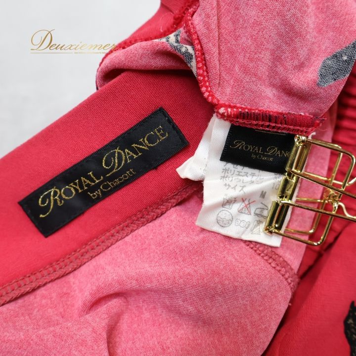 【日本製 社交ダンス衣装】ピンク CHACOTT 上下セット ツーピース 赤 社交ダンス 衣装 ツーピース チャコットロイヤルダンス Chacott ROYAL
