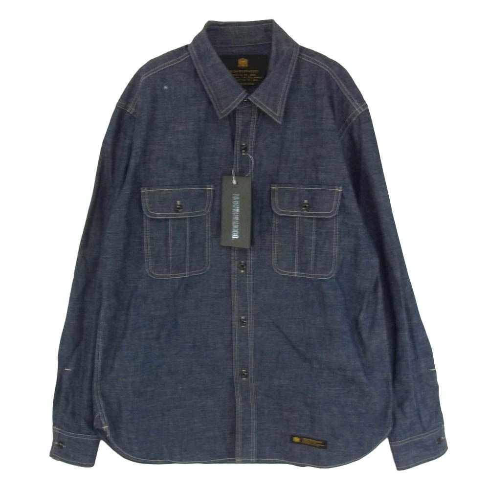 NEIGHBORHOOD ネイバーフッド 16AW 162BENH-SHM01 U.S.N C-SHIRT.LS ８oz 13猫目 ボタン デニム 長袖 シャツ インディゴブルー系 L