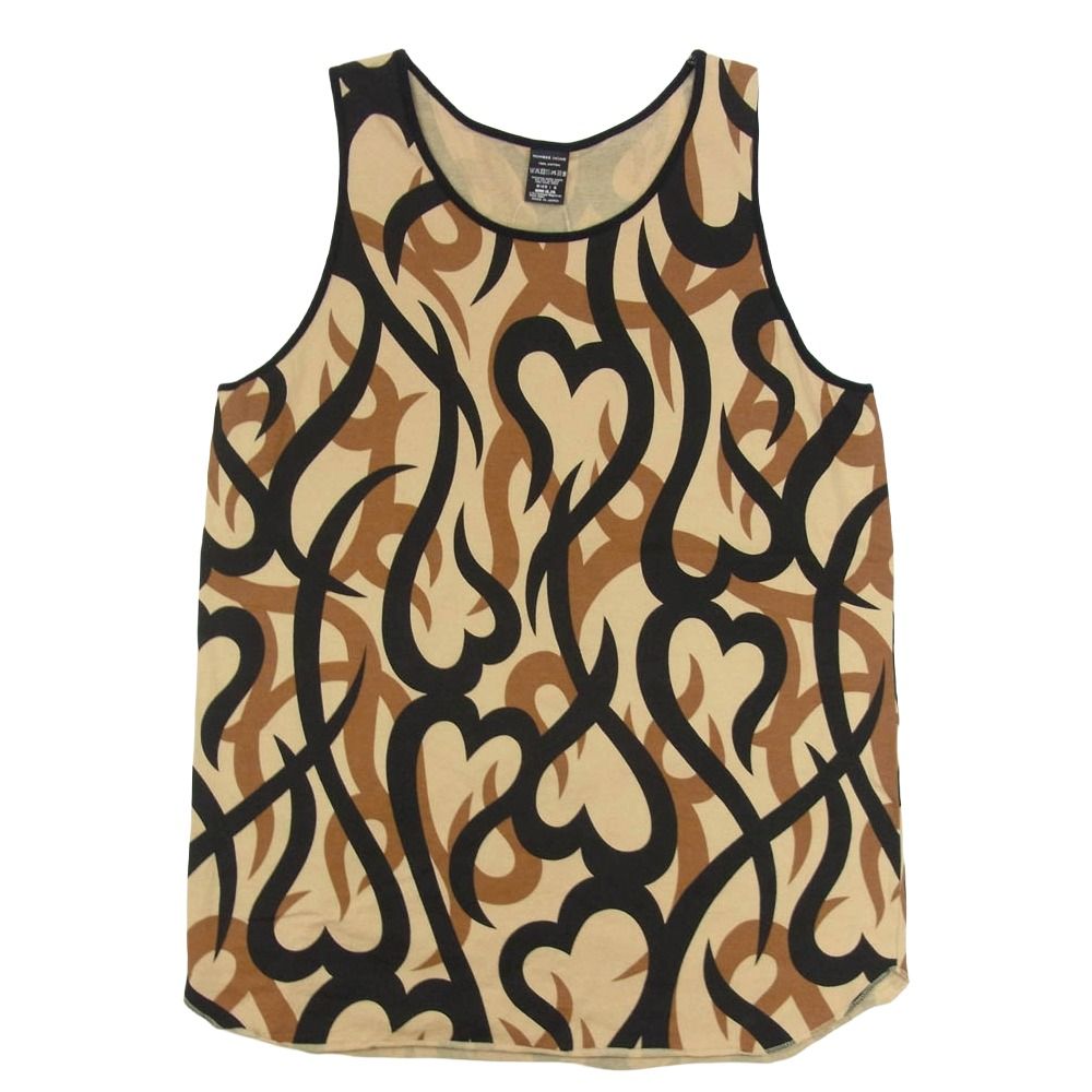 NUMBER N INE ナンバーナイン GIVE期復刻 クークスタグ ハートトライバル タンクトップ カットソー ブラウン系 3