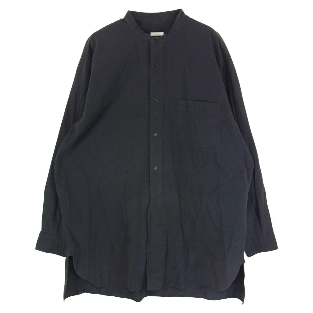 COMOLI コモリ 22SS V01-02002 バンド 長袖 シャツ チャコール系 3