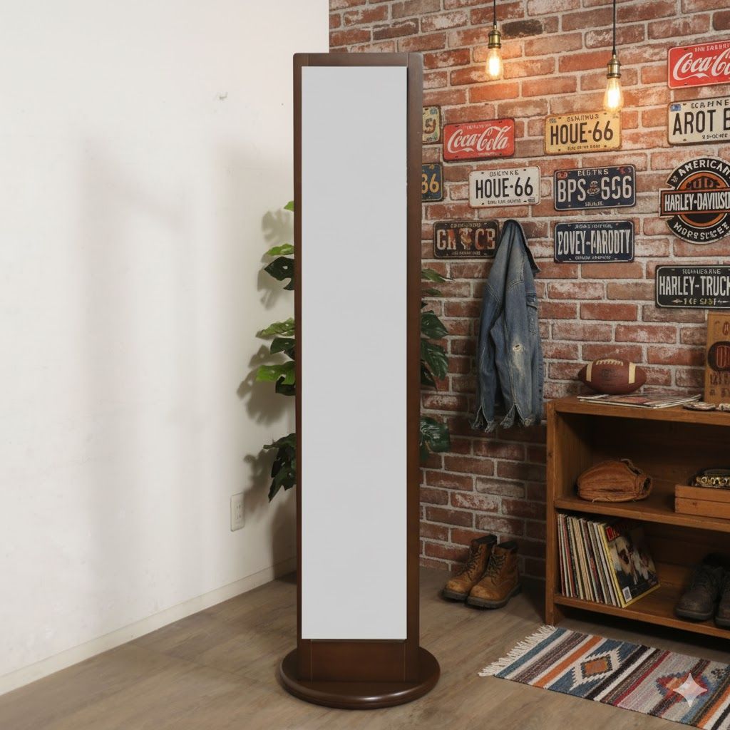 E 回転 ミラー ハンガーラック 鏡 FF 16823