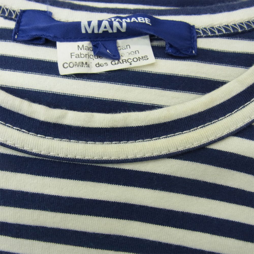 AD2021 ジュンヤワタナベマン コットン天竺ボーダーロングTシャツ JUNYA WATANABE COMME des GARCONS MAN ジュンヤワタナベ