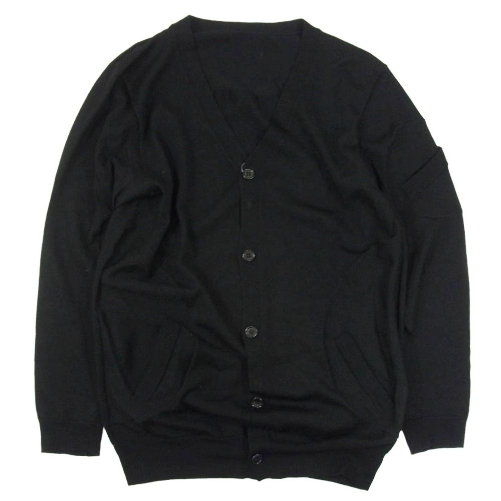 COMME des GARCONS コムデギャルソン ED-N005 ニットカーディガン ウール 変形 Vネック カーディガン ブラック系 M