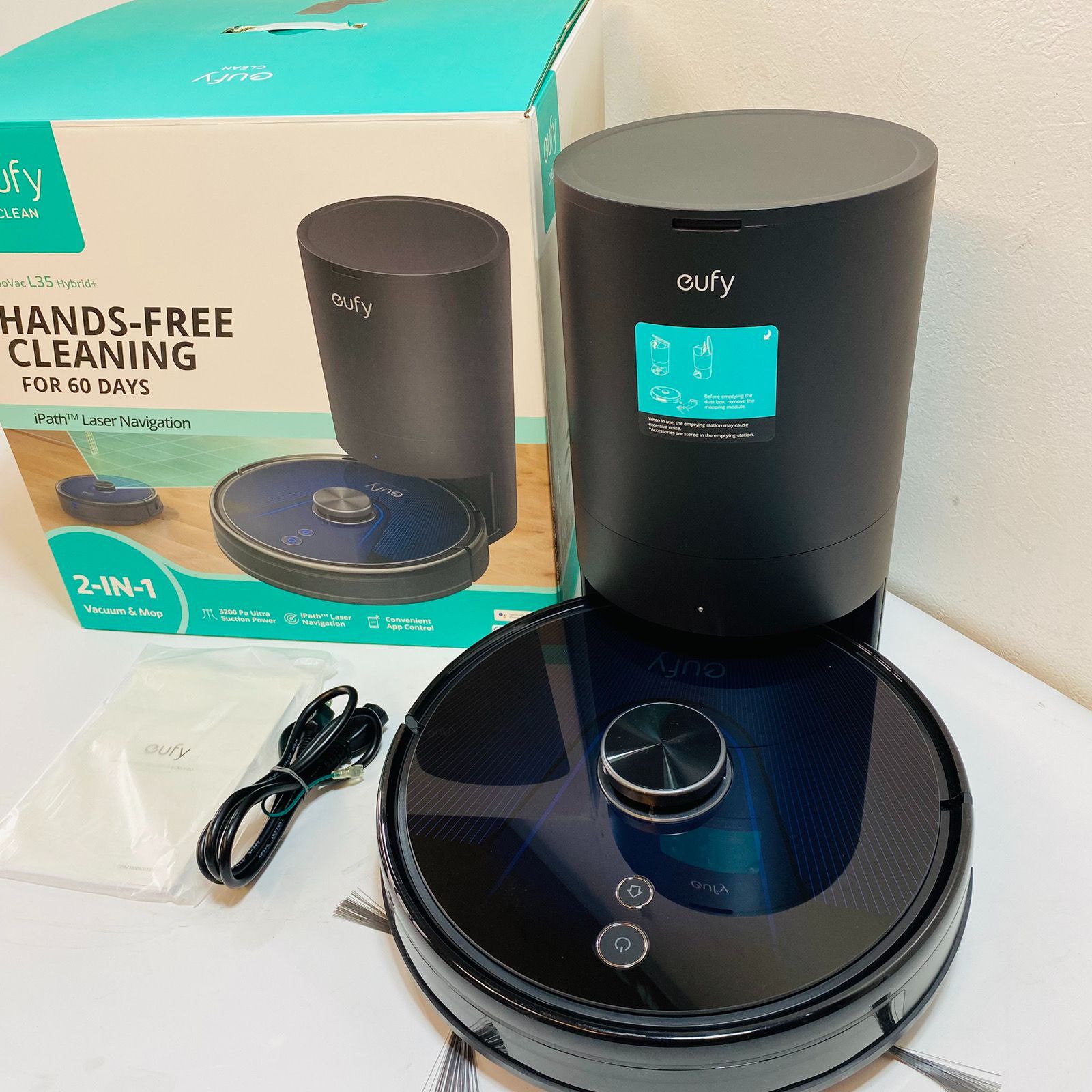 Anker Eufy アンカー ユーフィ RoboVac L 35 Hybrid 自動ゴミ収集 ロボット掃除機 水拭き 3200 Pa 強力吸引 AIマッピング ロボットクリーナー