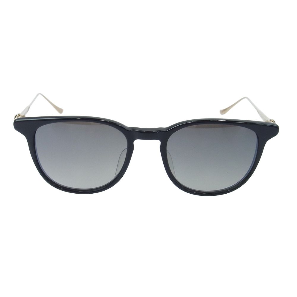 CHROME HEARTS クロムハーツ 原本無 PLUCK メタルフレーム ウェリントン 眼鏡 サングラス アイウェア 49 20-145 レザーケース付 ブラック系 49 20-145