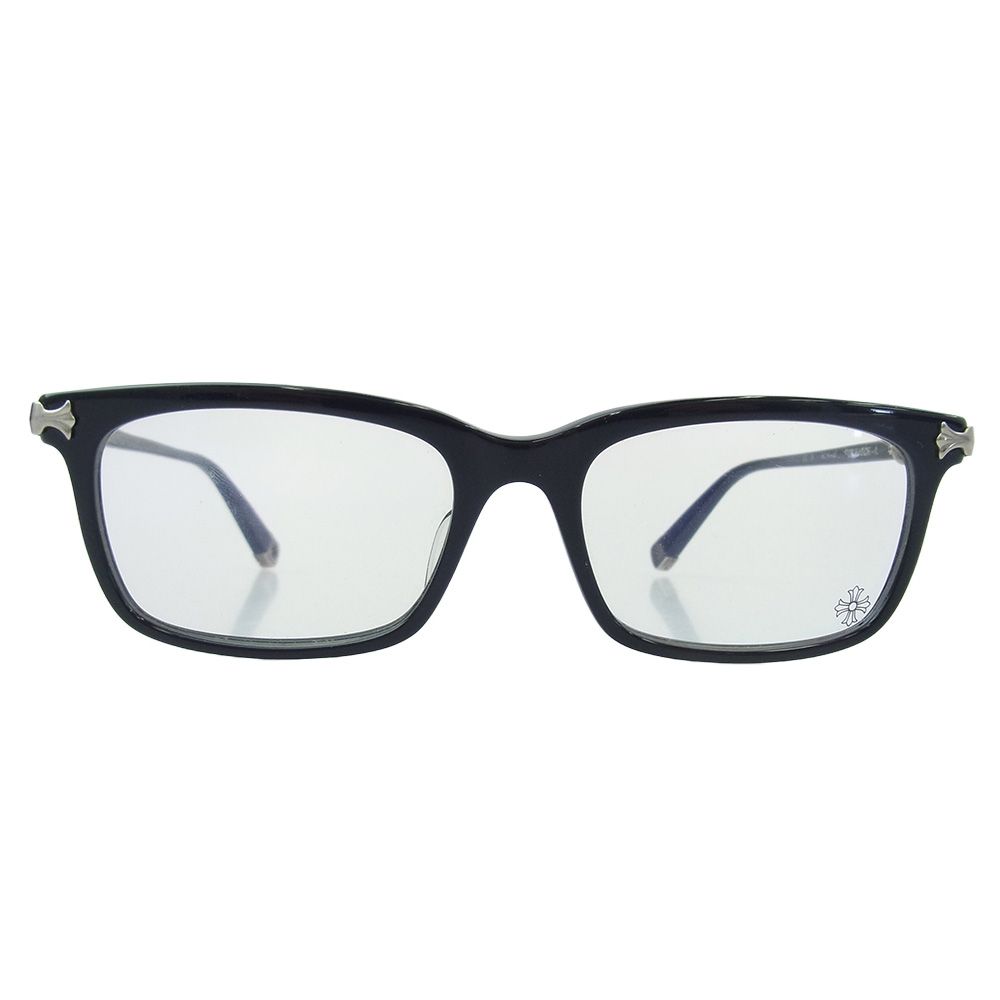 CHROME HEARTS クロムハーツ 原本無 FUN HATCH-A クロステンプル スクエアフレームサングラス アイウェア 眼鏡 ブラック系