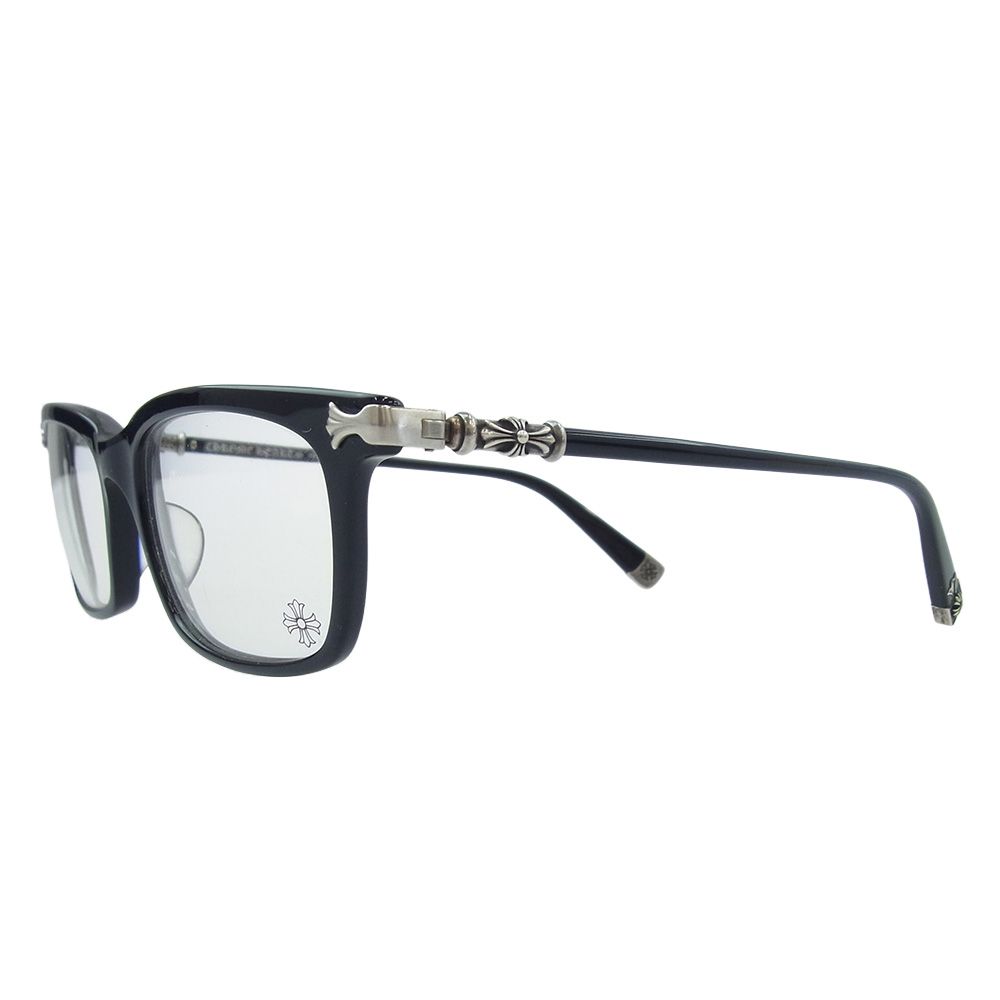 CHROME HEARTS クロムハーツ 原本無 FUN HATCH-A クロステンプル スクエアフレームサングラス アイウェア 眼鏡 ブラック系