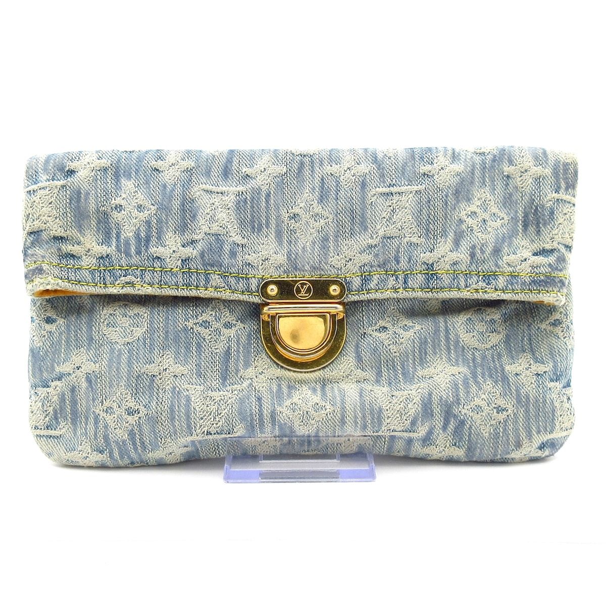 LOUIS VUITTON ルイヴィトン ポーチ モノグラムデニム ポシェット プラット M 95007 ブルー