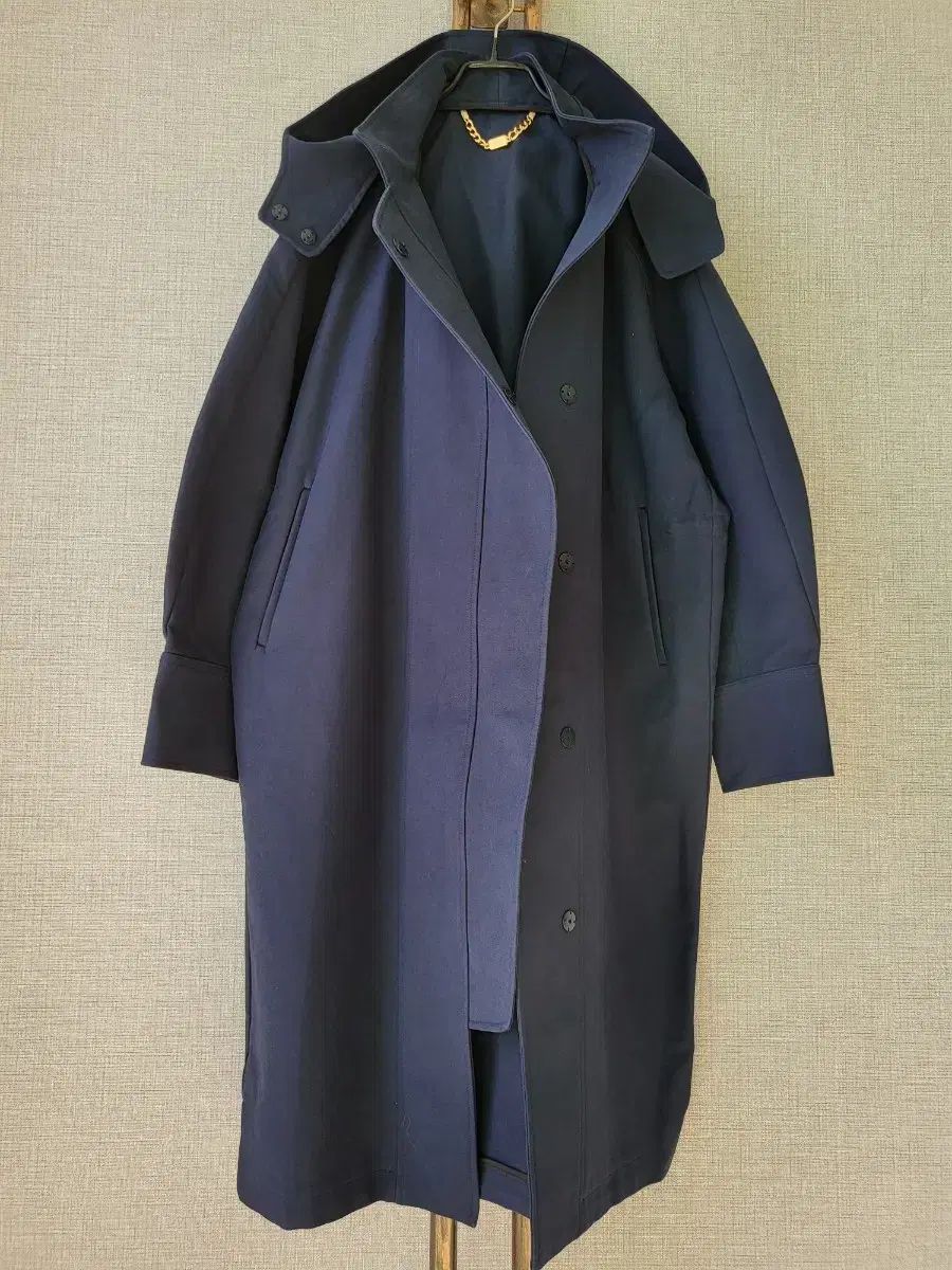 UMER ユメル ネイビー フードロングアウター