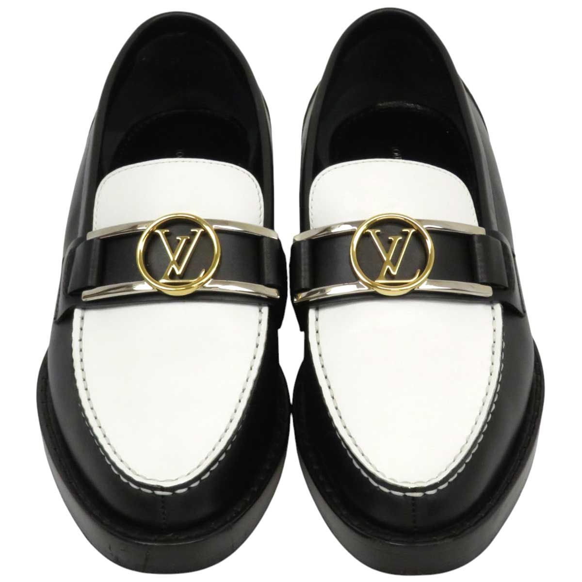 ルイヴィトン アカデミーライン バイカラー ローファー レディース